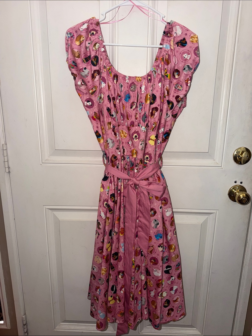 The Dress Shop Disney Pink Dress with Disney Print and Tie Waist